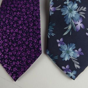 Express Mens Silk Floral Neckties Ties Bundle NWT